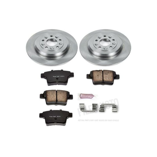 PowerStop OE rear brake kit for Ford Five Hundred 2005-2007, includes brake pads and rotors for reliable stopping power.
