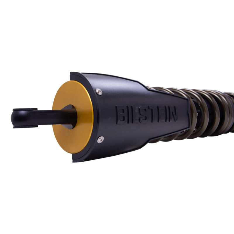 Bilstein coilovers with black Hawk Powersports shock and coil spring for Can-Am Maverick X3 Max RS Turbo, showing the assembled suspension component.