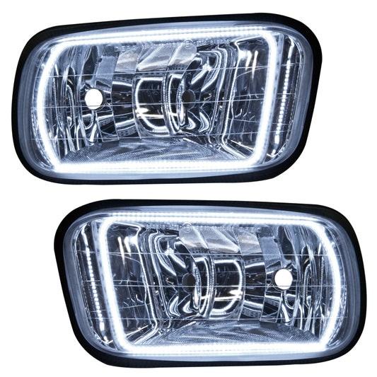 Oracle Lighting fog lights for Dodge Ram 1500 2009-2016, white SMD FL non-vertical fog lights installed on the vehicle.
