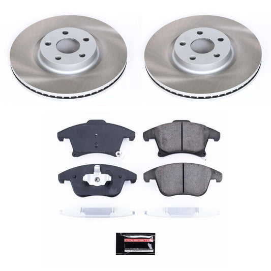 PowerStop semi-coated front brake rotor kit for Lincoln MKZ 2017-2020, performance brake components with clean, durable finish