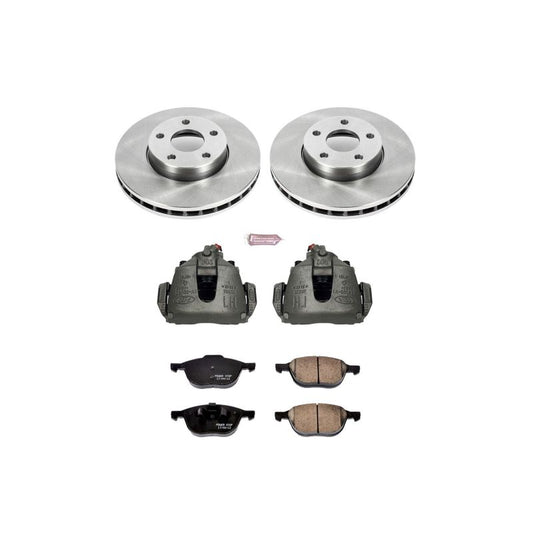 PowerStop OE front brake kit with calipers for Ford C-Max 2013-2018, including brake rotors and calipers.