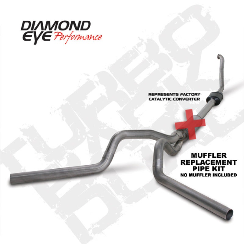 Diamond Eye Performance Turbo Back exhaust system for 1994-97 Ford F250/F350 Power Stroke, dual stainless steel pipes, replacement kit