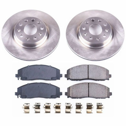 PowerStop OE front brake kit for 2018-2019 Jeep Wrangler, including brake rotors and pads for reliable stopping power.