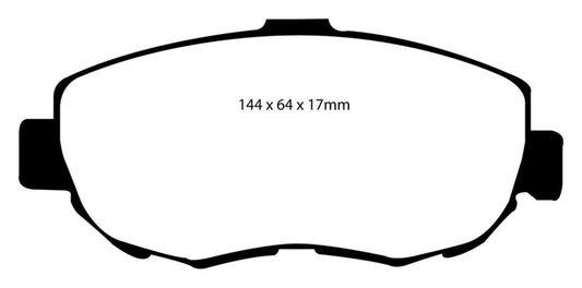 EBC Redstuff front brake pads for Lexus GS300 1993-1997, performance brake pads with red friction material, shown in image.