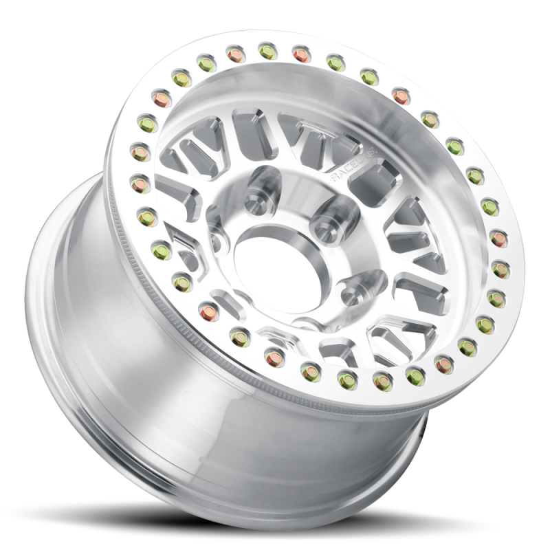Raceline RT951F Ryno forged 17x9-inch cast wheel in machine raw finish with 44mm offset and 130.81mm bore, side view.
