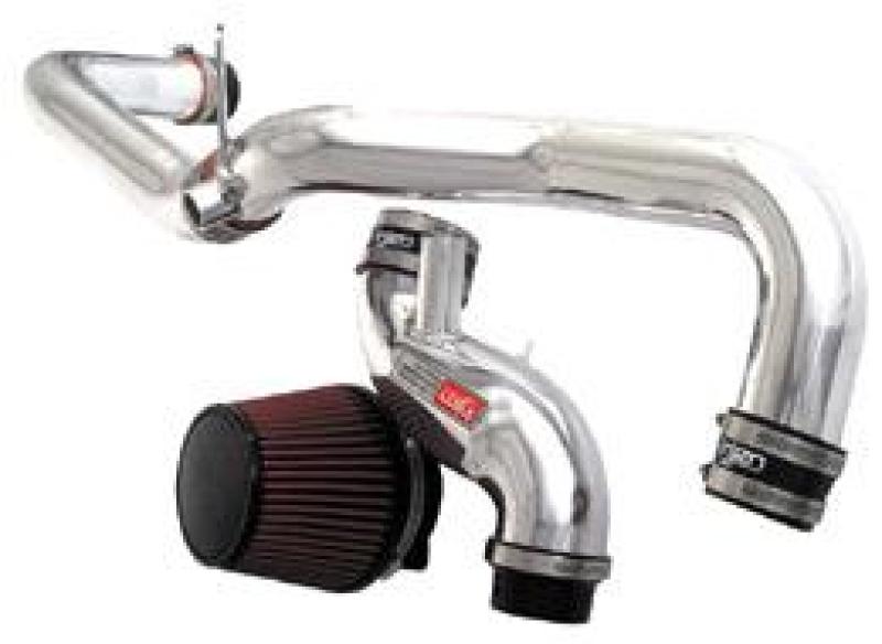 Injen polished cold air intake for 2002-2006 Nissan Sentra SER Spec V 2.5L, engine bay view with intake piping and filter.