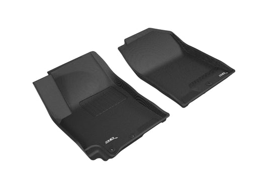 Black 3D MAXpider rubber floor mat for 2018-2020 Kia Rio 1st row, designed to protect vehicle interior.