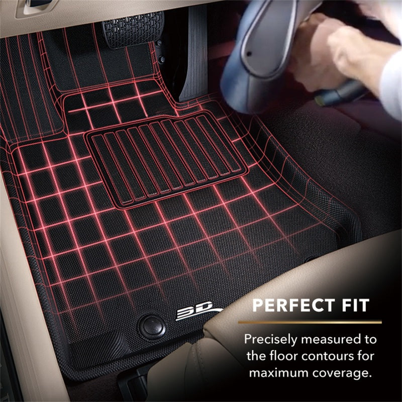 Black 3D MAXpider rubber floor mat for 2013-2015 Nissan Altima sedan, 1st row, durable and custom-fit interior protection.
