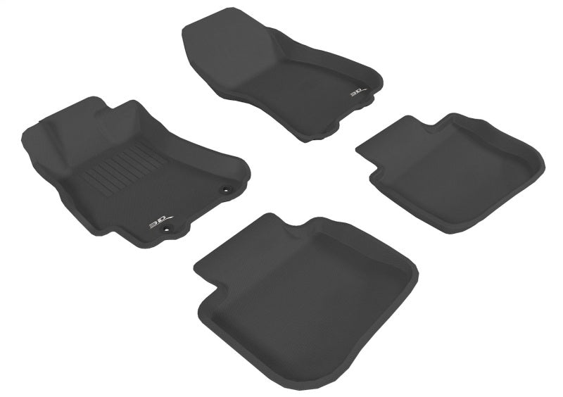 3D MAXpider Kagu black rubber floor mats for Subaru Outback 2010-2014, full set with textured surface and custom fit.