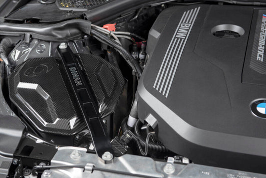Dinan carbon fiber cold air intake for BMW M240i, M340i, and M440i models with G20, G22, G23, G26, and G42 chassis