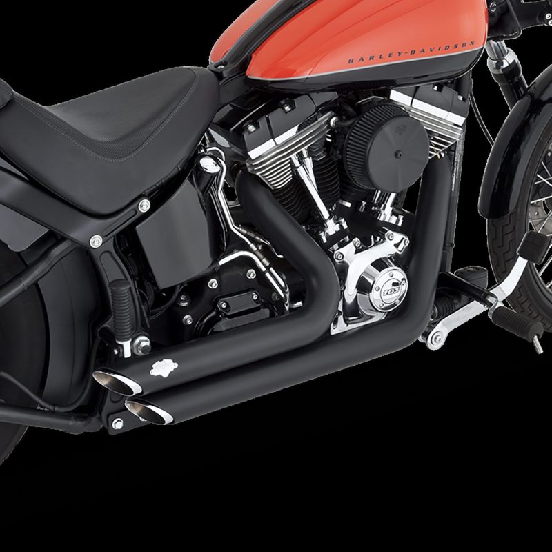 Vance & Hines HD Softail Shortshots Staggered PCX full system exhaust for Harley Softail 2012-2017, dual chrome motorcycle exhaust system