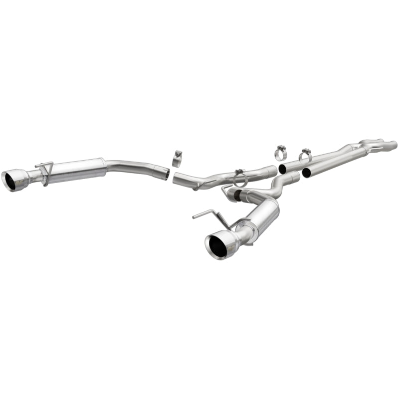 MagnaFlow cat back exhaust system for 2015 Ford Mustang V6 with dual split polished tips, 2.5-inch SS pipe, competition style