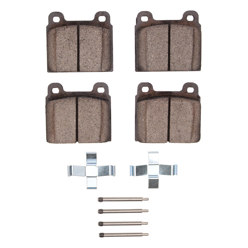 R1 Concepts Volkswagen Vanagon front semi-metallic brake pads and hardware kit, OE quality, with brake hardware components.