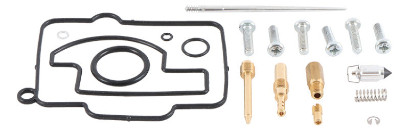 All Balls Racing carburetor rebuild kit for 1999 Kawasaki KX250, including gaskets and parts, on a white background
