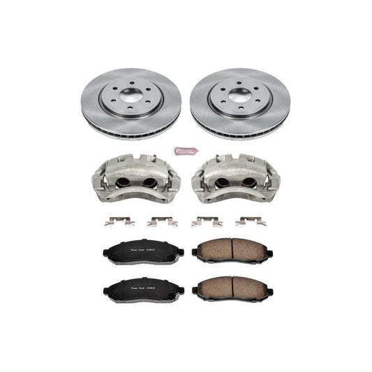 PowerStop OE front brake calipers with Autospecialty kit for 2009-2012 Suzuki Equator, includes calipers and hardware.