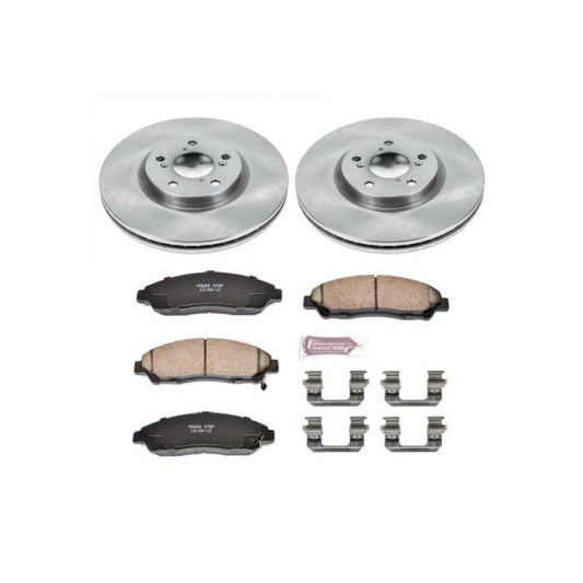 PowerStop OE front brake kit for 2007-2013 Acura MDX with brake rotors and pads, automotive brake components.