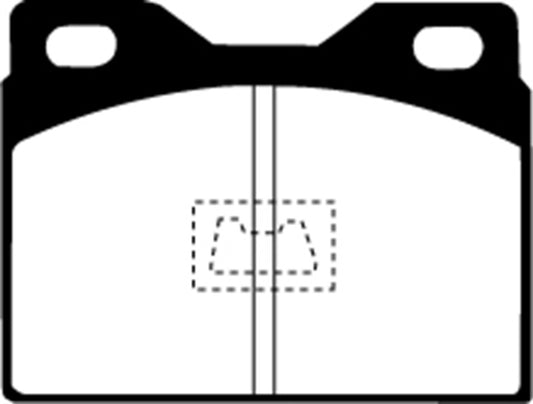 EBC Greenstuff front brake pads for Porsche 924 2.0, high-performance brake pads with green friction material, shown in image.