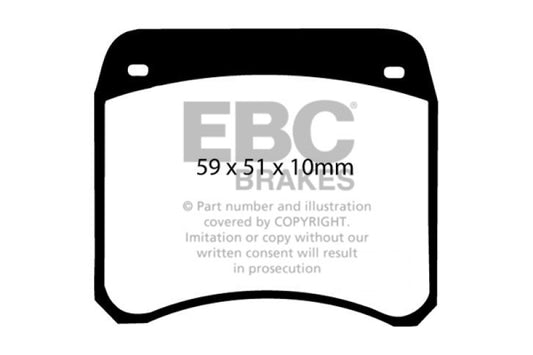 EBC Greenstuff performance front brake pads for 1963-1969 Rover Mini Cooper, designed for improved braking performance.
