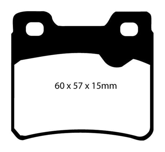 EBC Ultimax2 rear brake pads for Saab 900 2.0 Turbo (94-96), OE style brake pads with black friction material and metal backing plates.