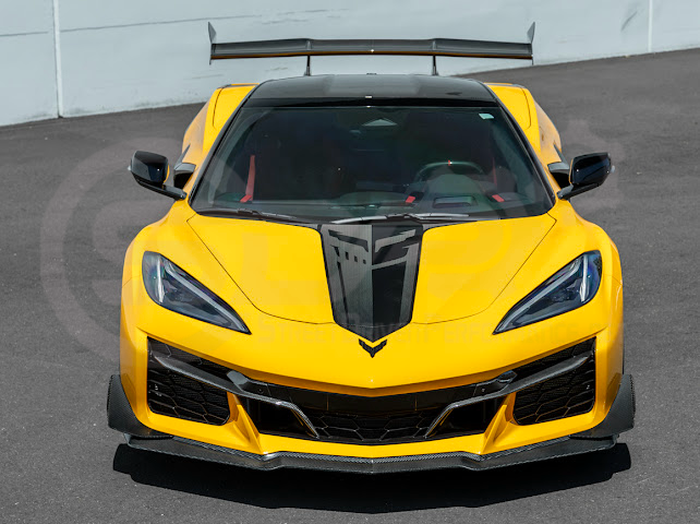 2023-UP CORVETTE C8 Z06 | Z07 EXTENDED PACKAGE CARBON FIBER FRONT LIP SPLITTER & CANARDS GROUND EFFECTS