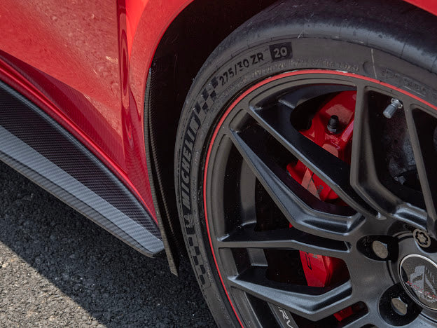 2023-Up Corvette C8 Z06 & E-RAY | Extended Hydro-Dipped Carbon Fiber Front & Rear Mud Flap Splash Guards