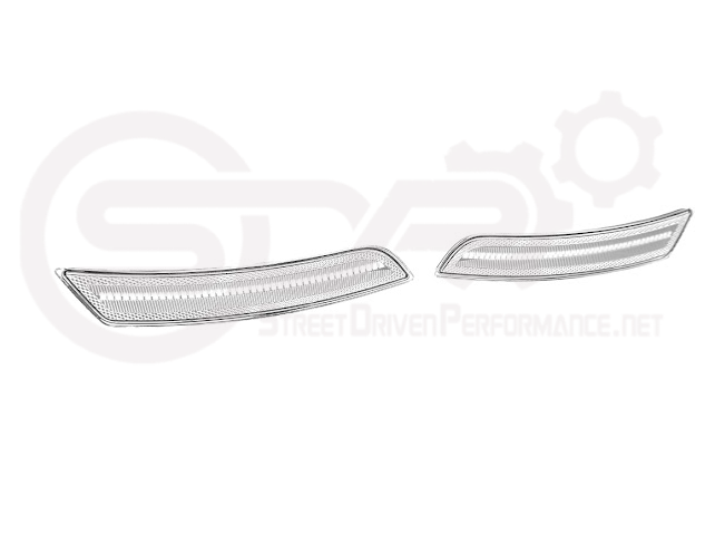 2016-2024 Chevrolet Camaro | Rear Bumper Side Marker Lens w/ Red LED Reflector Light Pair (Clear / Red / Smoke)