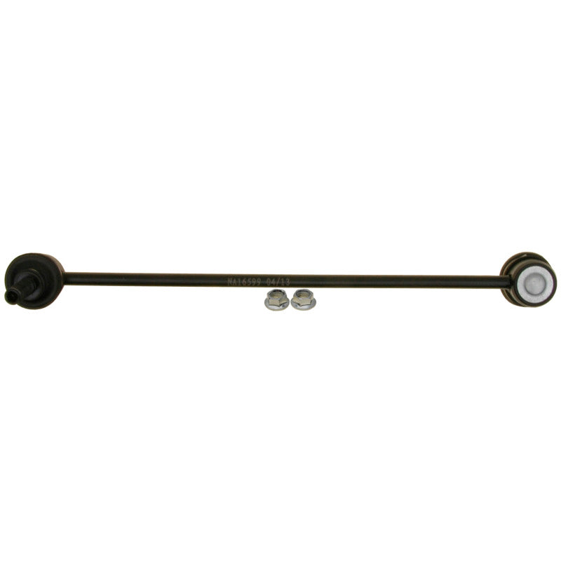 Moog front sway bar end link for Fiat 500 models 2012-2019, showing the durable metal ball joint and mounting hardware.
