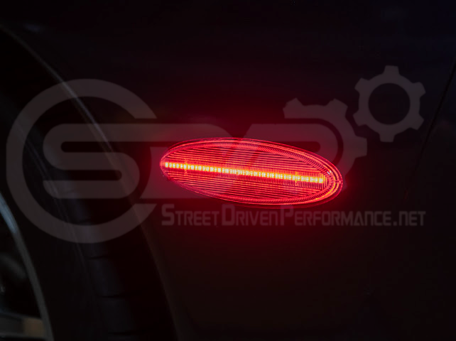 1997-2004 Chevrolet Corvette C5 | Rear Bumper Clear / Red / Black Lens Red LED Side Marker Lights Pair