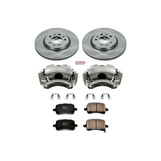 PowerStop OE front brake kit with calipers for 2006-2009 Pontiac Solstice, including brake rotors and calipers.