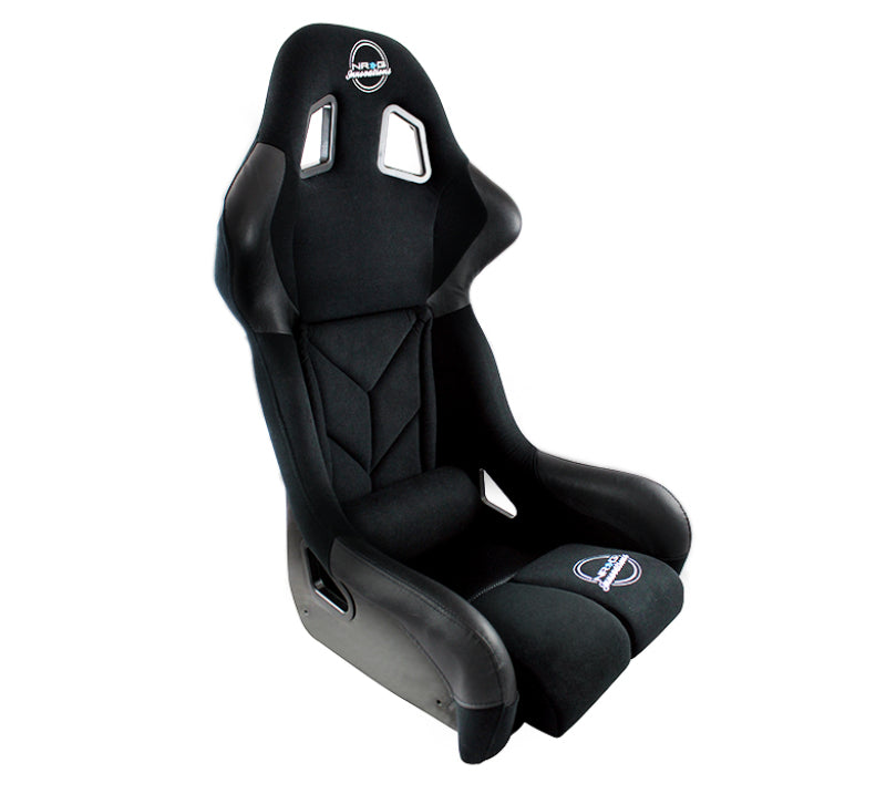 NRG FIA competition race seat with competition fabric, FIA homologated, and free driving position for racing vehicles.
