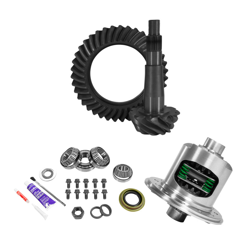 Yukon Gear 8.25-inch/213mm CHY 3.55 Rear Ring & Pinion Install Kit with 29 Spline Positraction for differential repair.