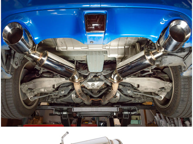 2009-2021 NISSAN 370Z Z34 STAINLESS STEEL AXLE BACK 4.5" DUAL TIPS EXHAUST (ANDOLIZED SILVER OR BURNT BLUE TIPS)