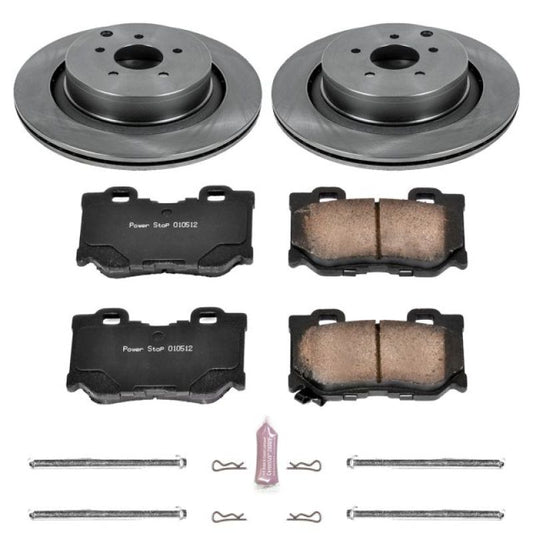 PowerStop rear OE brake kit for Infiniti FX50 2009-2013, includes brake rotors and pads for reliable stopping power