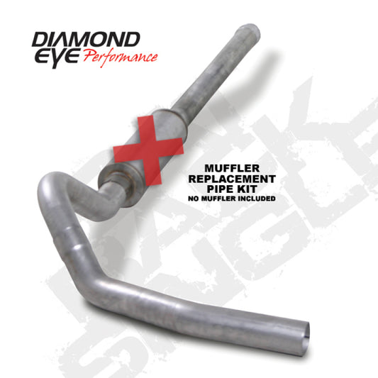 Diamond Eye Performance Catback exhaust pipe for Chevy/GMC 6.6L 2006-2007.5, single MFLR replacement pipe for 2500/3500 models.