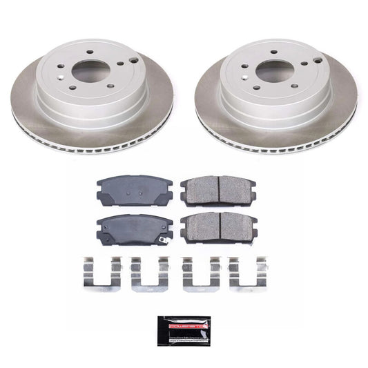PowerStop rear semi-coated brake rotor kit for Suzuki XL-7 2007-2009, performance brake kit with vented rotors