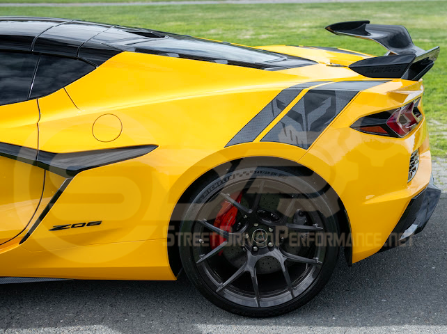 2020-UP CORVETTE C8 REAR FENDERS RACING STRIPES DECALS