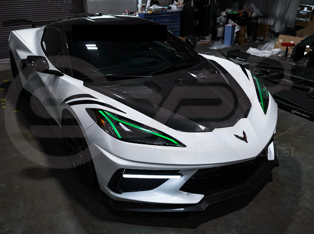 2020-Up Chevrolet Corvette C8 | Custom DRL Conversion Front Headlight Module Set Pair (Amber, Blue, Green, or Red)
