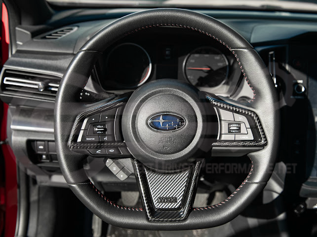 2022-UP SUBARU WRX | FACTORY STYLE CARBON FIBER STEERING WHEEL TRIM COVER
