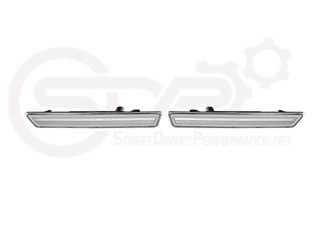 2015-2023 Dodge Challenger | Rear Bumper Side Marker Lens w/ Red LED Reflector Light Pair (Clear / Red / Smoke)