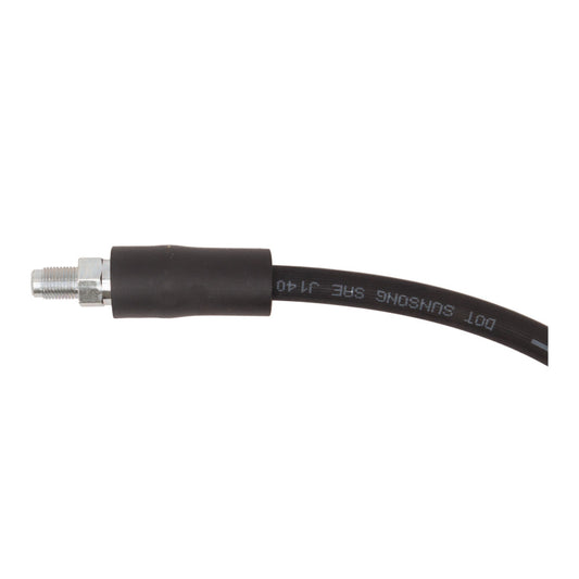 Dfc BMW Z8 front brake hose from brake line kit, flexible rubber brake line with metal fittings for secure connection.