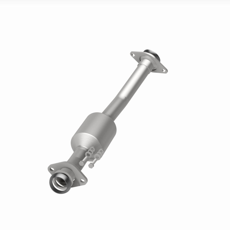 MagnaFlow catalytic converter for Nissan NV200 2.0L, direct fit replacement, shown installed on vehicle engine.