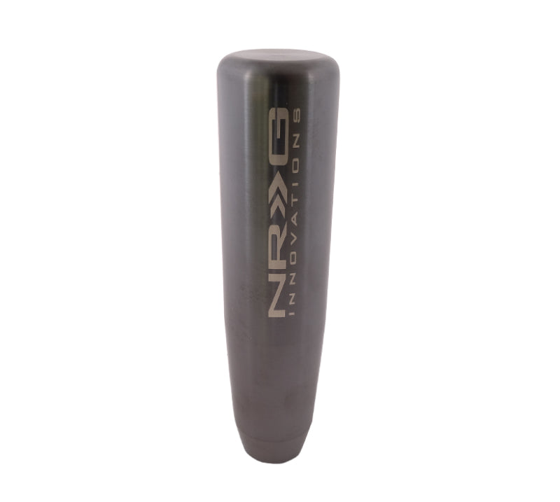 NRG Universal short shift knob in black chrome, 5-inch length with heavy weight, designed for car gear shifter upgrades.