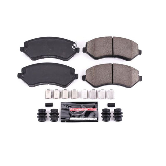 PowerStop Z23 Evolution Sport brake pads with hardware for front of 2004-2007 Chrysler Town & Country, performance replacement.