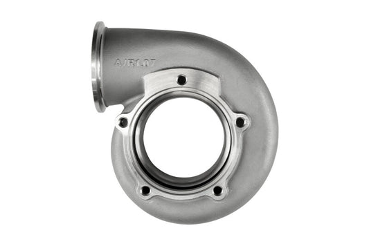 Turbosmart 70mm Kompact V-Band turbine housing with 1.07AR, showing the stainless steel construction and V-band connection.