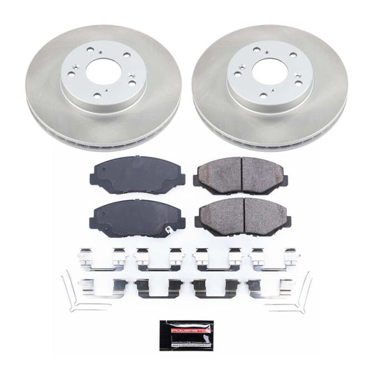 PowerStop front semi-coated brake rotor kit for Honda Element 2003-2011, performance brake components with a semi-coated finish.