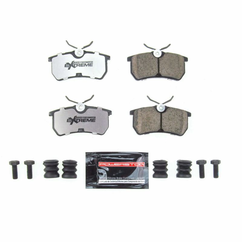 PowerStop 14-19 Ford Fiesta rear Z26 performance brake pads with hardware, designed for enhanced stopping power and durability.