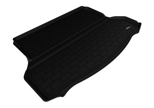 Black 3D MAXpider cargo liner for Nissan Rogue (2014-2019), durable rubber floor mat with textured surface for cargo protection.