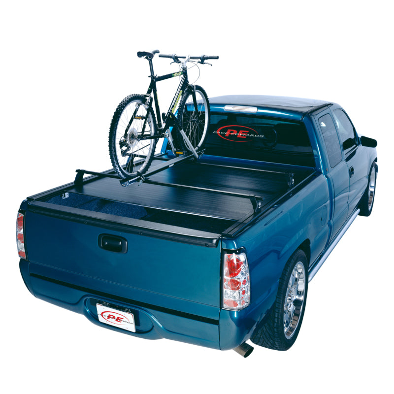 Pace Edwards BedLocker retractable truck bed cover on a Chevy Silverado 1500 or GMC Sierra 1500 and HD with Explorer Rails