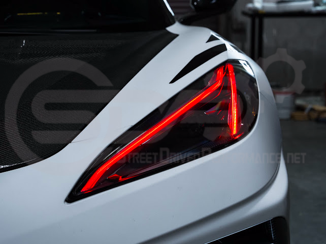 2020-Up Chevrolet Corvette C8 | Custom DRL Conversion Front Headlight Module Set Pair (Amber, Blue, Green, or Red)