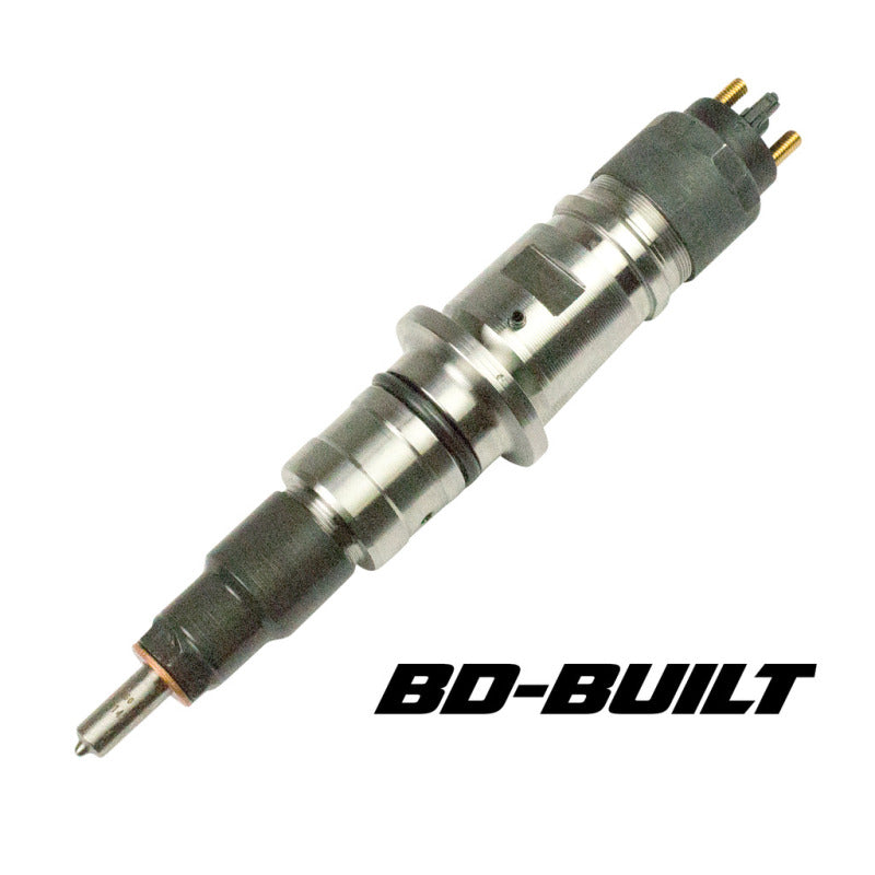 BD Diesel remanufactured 13-18 RAM 6.7L Cummins diesel fuel injector showing metal body and nozzle for engine performance